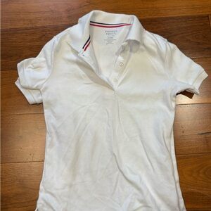 French Toast White Polos with Red and Blue Accents